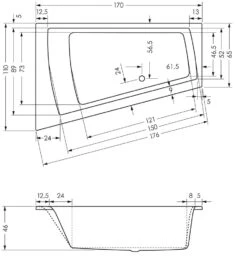 Steinkamp Life Eckbadewanne 170 X 110/65 Cm Ecke Links -Steinkamp hersteller megabad sortiment badewannen architekt eckbadewannen 509096