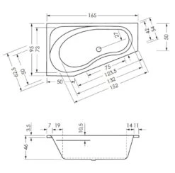 Steinkamp Life Raumsparbadewanne 165 X 95/50 Cm Rechts -Steinkamp hersteller megabad sortiment badewannen architekt raumsparwannen 509084