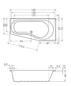 Steinkamp Life Raumsparbadewanne 160 X 75/50 Cm Links -Steinkamp hersteller megabad sortiment badewannen architekt raumsparwannen 509087