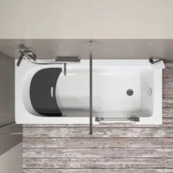 Steinkamp Easy Entry Badewanne 180 X 80 Cm Mit Glastür Rechts, Trio Ablauf Und Styrodurverkleidung -Steinkamp hersteller megabad sortiment badewannen steinkamp tuer 1405692