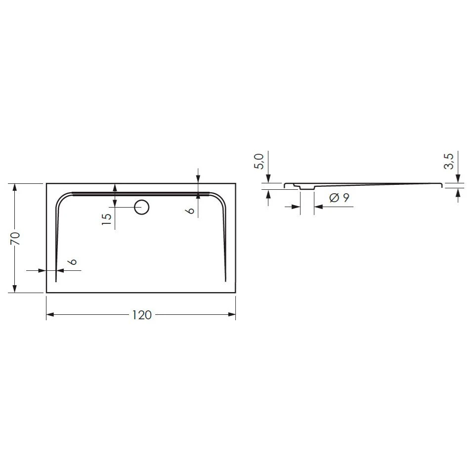 Steinkamp Plan Duschwanne 120 x 70 cm superflach Steinkamp Plan Duschwanne 120 X 70 Cm Superflach -Steinkamp hersteller megabad sortiment duschwannen steinkamp plan 1626663