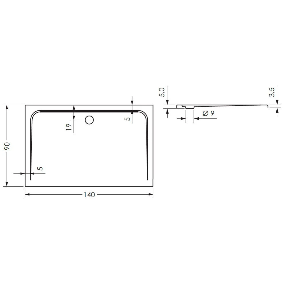 Steinkamp Plan Duschwanne 140 x 90 cm superflach Steinkamp Plan Duschwanne 140 X 90 Cm Superflach -Steinkamp hersteller megabad sortiment duschwannen steinkamp plan 1626678