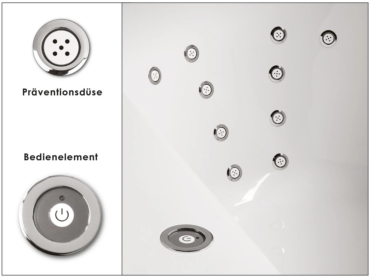 Steinkamp Life Eckbadewanne 170 x 110/65 cm mit Aquapunktur, Ecke links Steinkamp Life Eckbadewanne 170 X 110/65 Cm Mit Aquapunktur, Ecke Links -Steinkamp hersteller steinkamp badewannen mit whirlsystem life 3572921