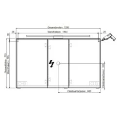 Steinkamp Joy 2.0 Spiegelschrank 120 Cm Mit 3 Türen Und LED-Aufsatzleuchte, Schweizer Norm -Steinkamp marken steinkamp badmobel joy 2 0 spiegelschranke 10954535