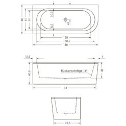 Steinkamp Life Eckbadewanne 180 X 80 Cm Rechts Mit Schürze Und MT5 Ab- Und Einlaufgarnitur -Steinkamp steinkamp badewannen eckbadewannen life 180 x 4019393