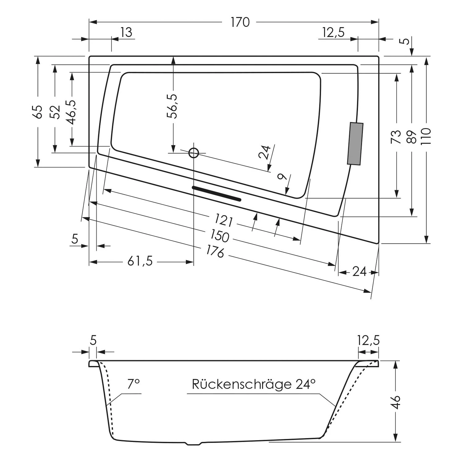 Steinkamp Life Eckbadewanne mit Whirlsystem 170 x 110/65 cm, Ecke links, inkl. Viega Multiplex M5 Steinkamp Life Eckbadewanne Mit Whirlsystem 170 X 110/65 Cm, Ecke Links, Inkl. Viega Multiplex M5 -Steinkamp steinkamp badewannen mit whirlpool life eckbadewanne 8534425