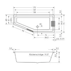 Steinkamp Life Raumsparbadewanne 170 X 75 Cm Ausführung Links -Steinkamp steinkamp badewannen raumsparwannen life raumsparbadewanne 170 6465131