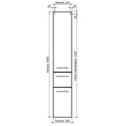 Steinkamp Joy 2.0 Hochschrank 30 Cm Mit 2 Türen Und 1 Auszug, Anschlag Rechts -Steinkamp steinkamp badmoebel joy 2 hochschraenke hochschrank 7958281