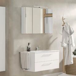 Steinkamp Joy 2.0 Spiegelschrank 110 Cm Mit 3 Türen Und LED-Aufsatzleuchte -Steinkamp steinkamp badmoebel joy 2 spiegelschraenke spiegelschrank 8528215