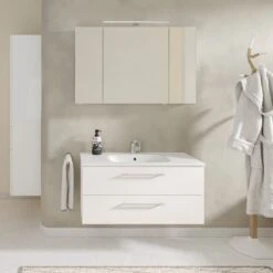 Steinkamp Joy 2.0 Spiegelschrank 110 Cm Mit 3 Türen Und LED-Aufsatzleuchte -Steinkamp steinkamp badmoebel joy 2 spiegelschraenke spiegelschrank 9087683