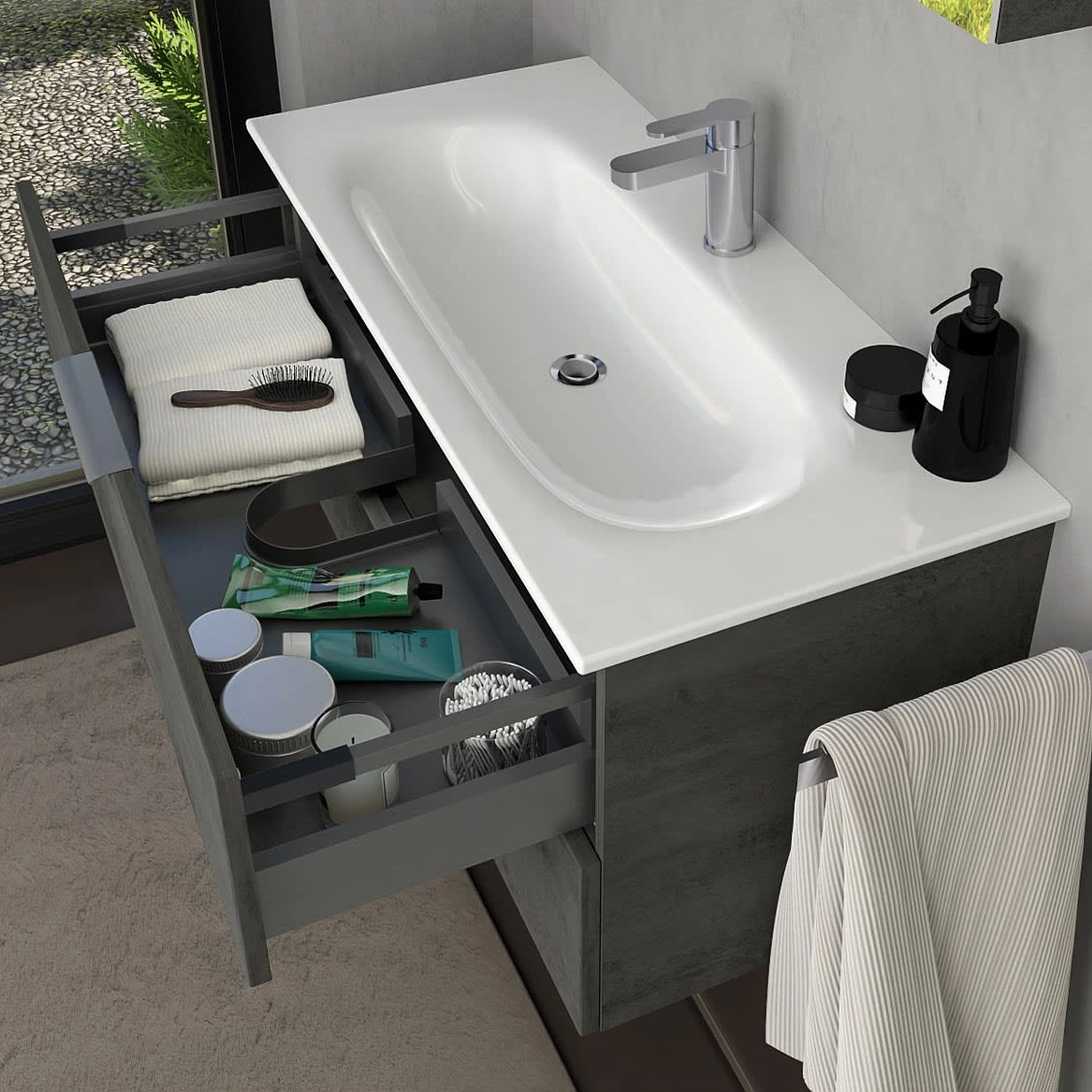 Steinkamp Living 2.0 / GROHE Essence 100 cm Waschtisch mit Unterschrank 95 cm Steinkamp Living 2.0 / GROHE Essence 100 Cm Waschtisch Mit Unterschrank 95 Cm -Steinkamp steinkamp badmoebel living 2 grohe waschtisch 5166023