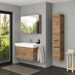 Steinkamp Living 2.0 / GROHE Cube Badmöbel Set 100 Cm Mit Spiegelschrank Inkl. Raumsparsiphon -Steinkamp steinkamp badmoebel living 2 moebelsets mit 8492197