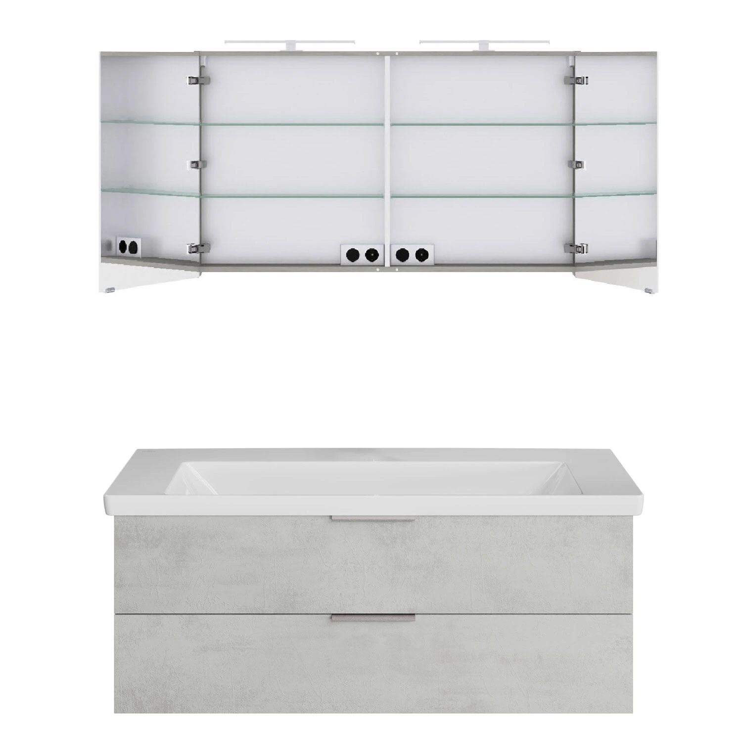Steinkamp Living 2.0 / Villeroy & Boch Subway 3.0 Badmöbel Set 130 cm mit Spiegelschrank, 2 Drehtüren Steinkamp Living 2.0 / Villeroy & Boch Subway 3.0 Badmöbel Set 130 Cm Mit Spiegelschrank, 2 Drehtüren -Steinkamp steinkamp badmoebel living 2 sets mit 12465020