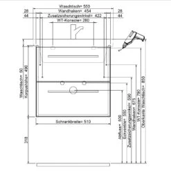 Steinkamp Living 2.0 / Villeroy & Boch Subway 3.0 Badmöbel Set 55 Cm Mit Spiegelschrank -Steinkamp steinkamp badmoebel living 2 sets mit 12465342