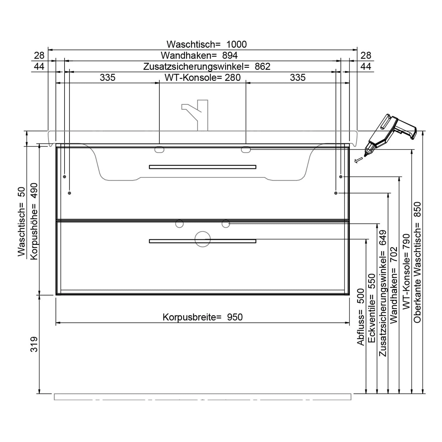 Steinkamp Living 2.0 Waschtischunterschrank 95 cm mit Villeroy & Boch Subway 3.0 Waschtisch 100 cm mit Überlauf Steinkamp Living 2.0 Waschtischunterschrank 95 Cm Mit Villeroy & Boch Subway 3.0 Waschtisch 100 Cm Mit Überlauf -Steinkamp steinkamp badmoebel living 2 villeroy boch 12325039