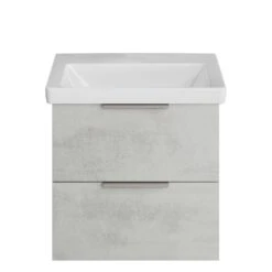 Steinkamp Living 2.0 Waschtischunterschrank 51 Cm Mit Villeroy & Boch Subway 3.0 Waschtisch 55 Cm CeramicPlus Ohne Hahnloch, Ohne Überlauf