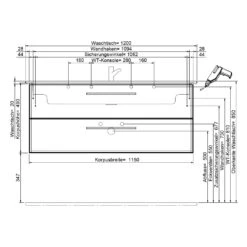 Steinkamp Living 2.0 Waschtischunterschrank 115 Cm Für Villeroy & Boch Venticello Waschtisch 120 Cm -Steinkamp steinkamp badmoebel living 2 waschtischunterschraenke waschtischunterschrank 12322634