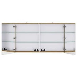 Steinkamp Living 2.0 Spiegelschrank 120 Cm Mit 2 Drehtüren, Inkl. 2 LED-Aufsatzleuchten