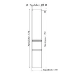Steinkamp Value Hochschrank 174 Cm Mit 2 Türen Und 1 Auszug, Anschlag Rechts -Steinkamp steinkamp badmoebel value hochschraenke hochschrank 174 6928949
