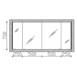 Steinkamp Value Einbauspiegelschrank 150 Cm Mit 4 Türen Und LED-Beleuchtung -Steinkamp steinkamp badmoebel value spiegel und spiegelschraenke 6844589